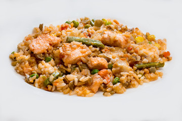 pilaf with beef and green beans