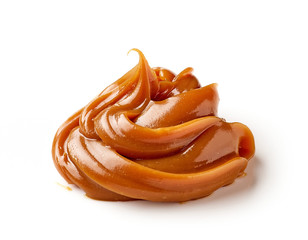melted caramel on a white background