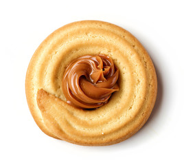 homemade butter cookie with caramel