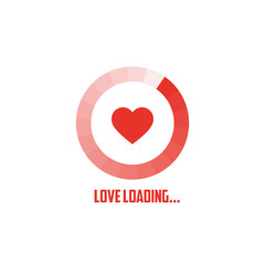 Love loading progress. Vector