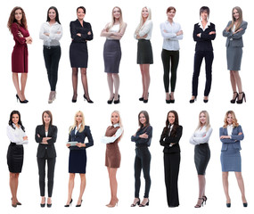 in full growth.collage of a group of successful young business women.