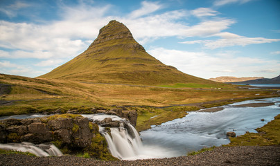 Kirkjufell mountain and waterfall, Grundarfjordur, Snaefellsnes Peninsula, Vesturland, Iceland