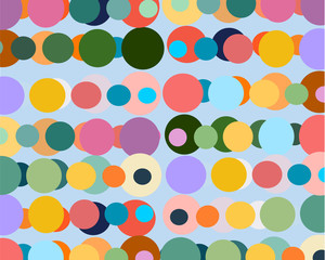 lots of big symmetrical small balls on blue background