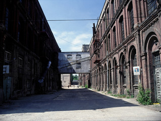 Lodz city, Poland - September, 2003: old factory of Izrael Poznanski, before rebuilding into the Manufaktura shopping center