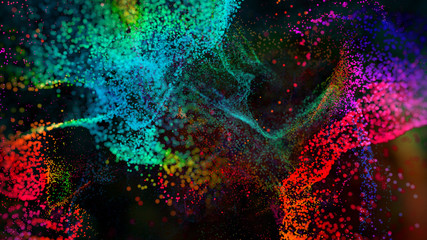 colorful particle explosion