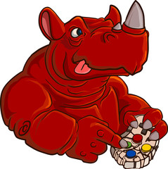 rhino gamer gracz © yaroshy