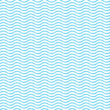 Blue wave pattern. Linear waves background. Vector illustration