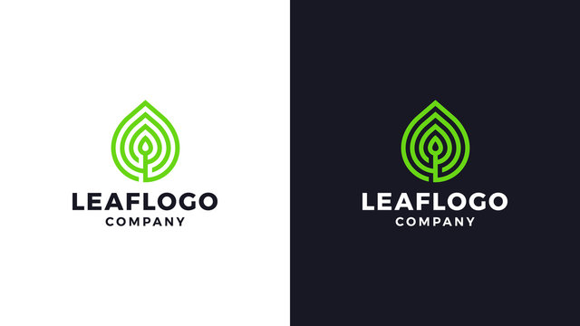 Leaf Logotype Template, Positive And Negative Variant, Corporate Identity For Brands, Nature Logo, Vector Design