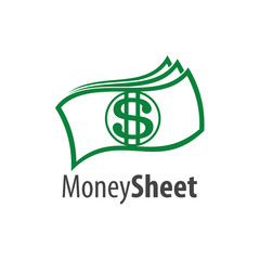 Obraz premium Money sheet logo concept design. Symbol graphic template element