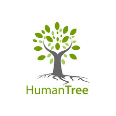 Obraz premium Human tree logo concept design. Symbol graphic template element