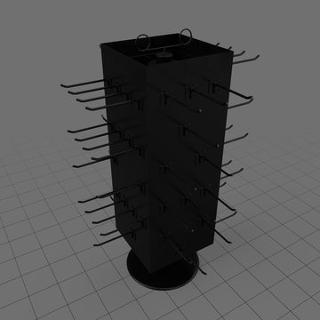 Four sided hanging display rack