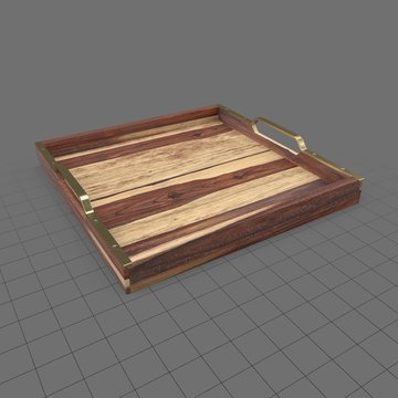 Shallow wooden tray