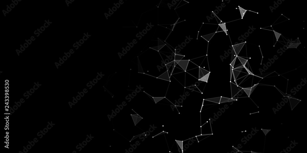 Poster Abstract technology background. Science background. Big data. Background vector. Plexus effect. Network connection structure. Vector illustration.