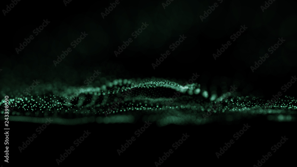 Poster big data visualization 3d. digital background. data threads plot. big data. abstract 3d big data vis