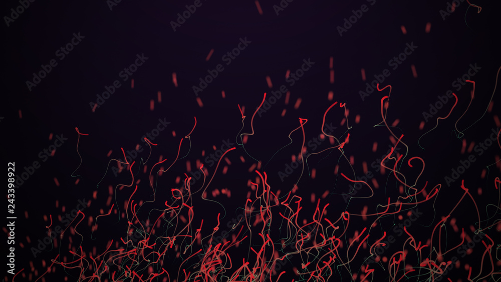 Wall mural abstract big data visualization. long exposure neon lights background. abstract data flow background