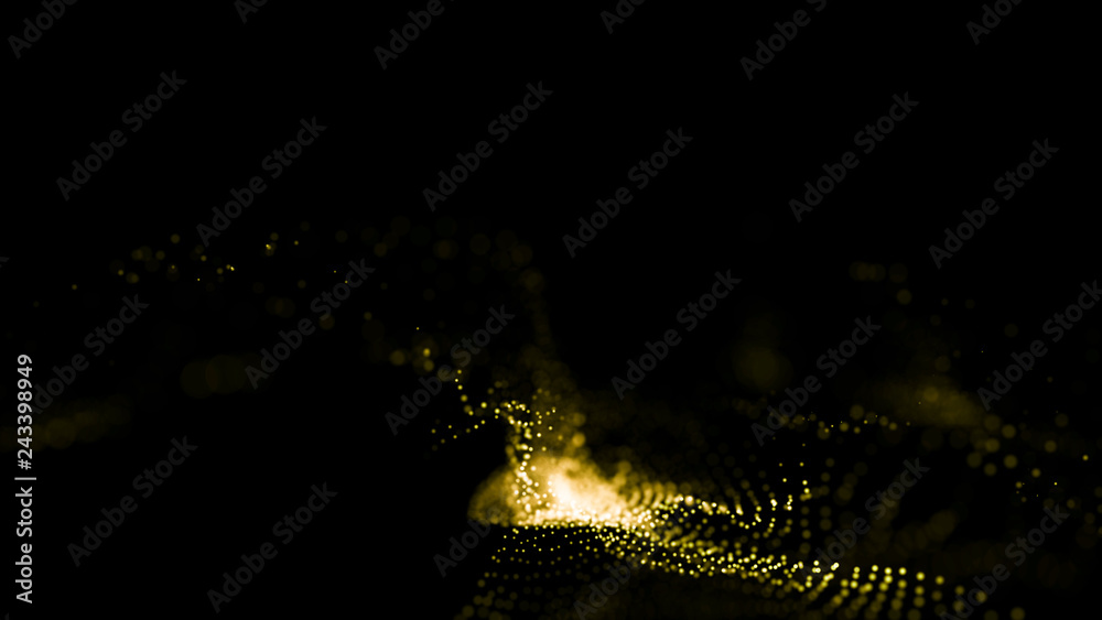 Poster big data visualization 3d. digital background. data threads plot. big data. abstract 3d big data vis