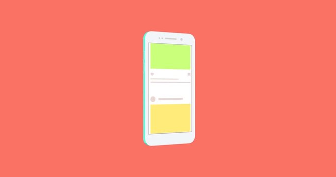 isometric concept smartphone with social network