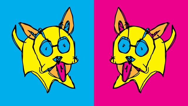 kids drawing pop art seamless background with theme of surprised dog