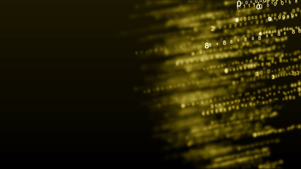Digital background matrix. 3d rendering. Binary code. Programming. Web Developer. Digital code number