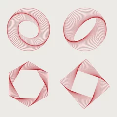 Wandcirkels aluminium Abstract geometric elements set vector © Rawpixel.com