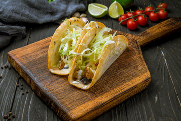 Mexican tacos with chicken