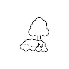 tree, nature, smoke, fire icon. Element of earth pollution icon for mobile concept and web apps. Detailed tree, nature, smoke, fire icon can be used for web and mobile