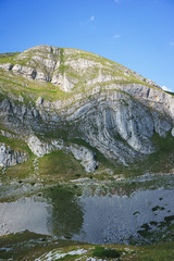 Journey in mountains of the National Nature Park Durmitor in Montenegro. 