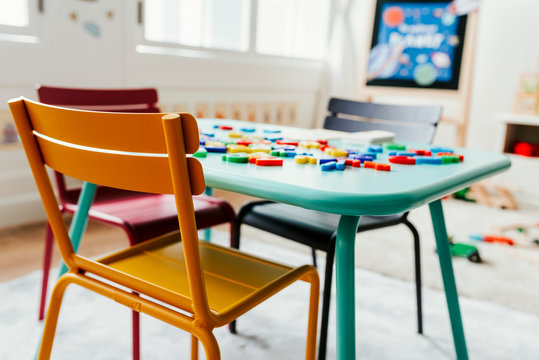 Interior design of a kindergarten classroom