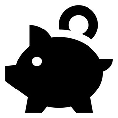 Piggy Bank Coin Vector Icon