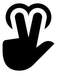 Obraz premium Hand 2 Finger Tap Vector Icon