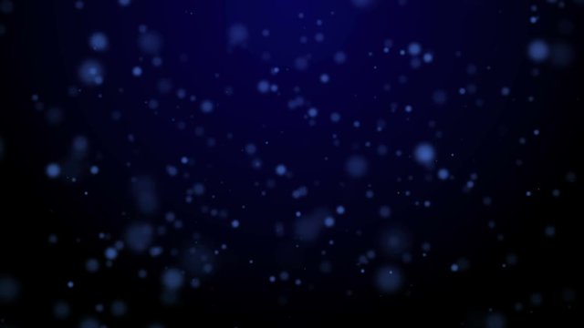 Small glowing particles flying on the dark blue background with night effect. Texture for your logo.