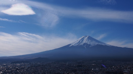 Fototapeta na wymiar 富士山とハート雲