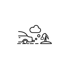 Car, smoke clouds, pale flower icon. Element of car harmful gases icon for mobile concept and web apps. Detailed Car, smoke clouds, pale flower icon can be used for web and mobile