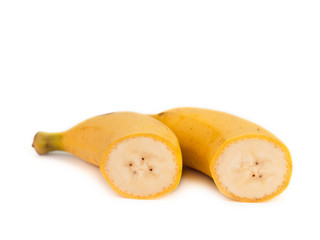 Cavendish bananas isolated on white background.