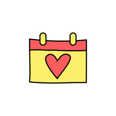 Valentine's Day, calendar icon. Element of color Valentine's Day signs for mobile concept and web apps. Detailed Valentine's Day, calendar icon can be used for web and mobile