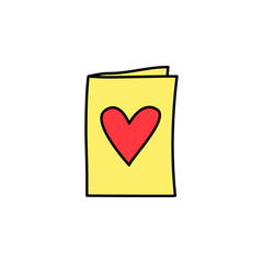 Valentine's Day, postcard icon. Element of color Valentine's Day signs for mobile concept and web apps. Detailed Valentine's Day, postcard icon can be used for web and mobile