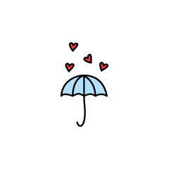Valentine's Day, umbrella, hearts icon. Element of color Valentine's Day signs for mobile concept and web apps. Detailed umbrella, hearts icon can be used for web and mobile