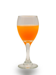 Glass of fresh orange juice on white background. (clipping path)