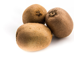 Ripe kiwi fruit isolated on white background