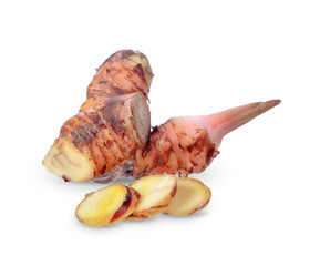 Galangal isolated on whitebackground. with clippig path.