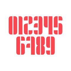 Set of ten numbers form zero to nine, number design elements