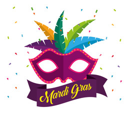 mask with feathers to mardi gras celebration © Gstudio