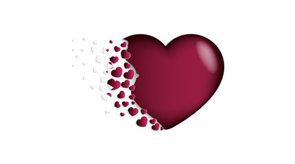 National flag of Qatar in heart illustration. With love to Qatar country. The national flag of Qatar fly out small hearts