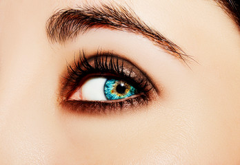 Obraz premium A beautiful insightful look woman's eye. Close up shot