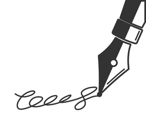 Template of the contract form. Vector image on white background.