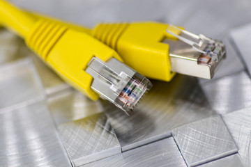 network cables and plugs - obrazy, fototapety, plakaty