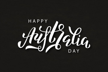 Obraz premium Vector realistic isolated typography logo for Happy Australia Day for template decoration and covering on the black background.