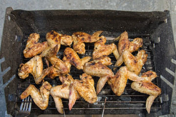  Chicken wings on grill