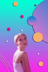 Dreamful beautiful woman practicing new approach to thin