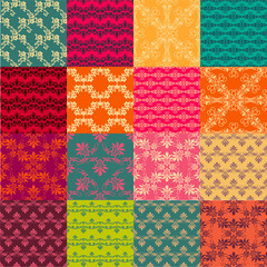 Seamless vintage patterns. Vector background for textile design